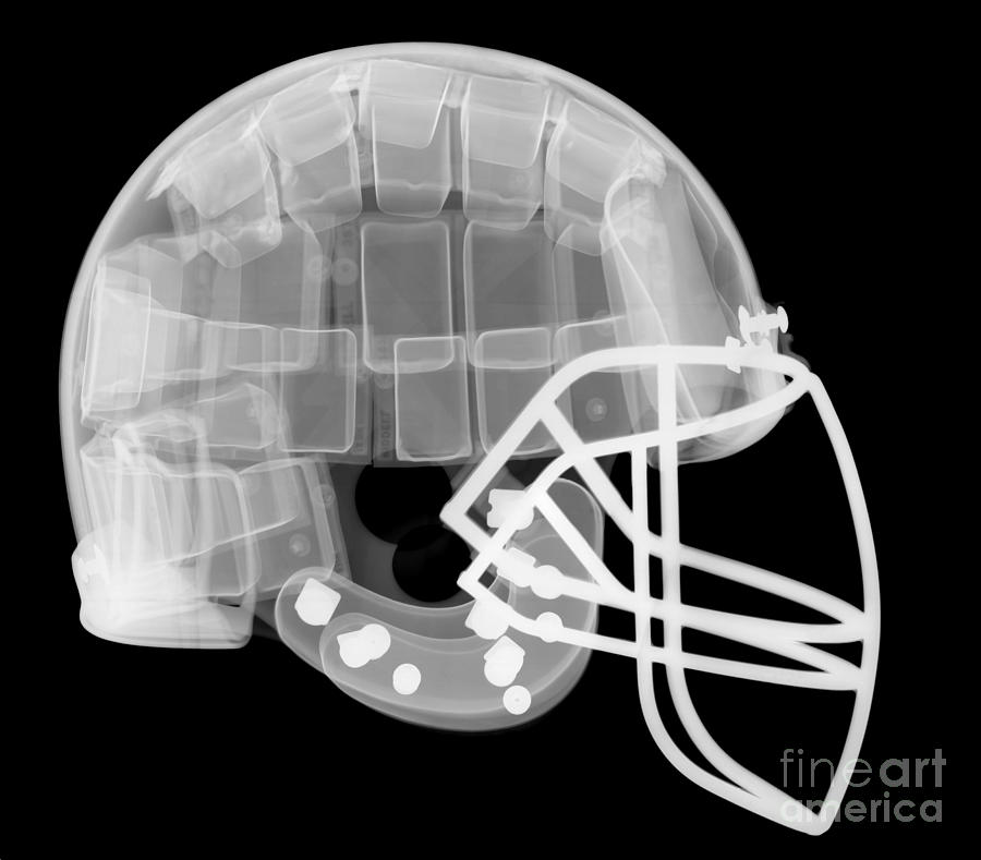 Football Helmet, X-ray #1 Photograph by Ted Kinsman
