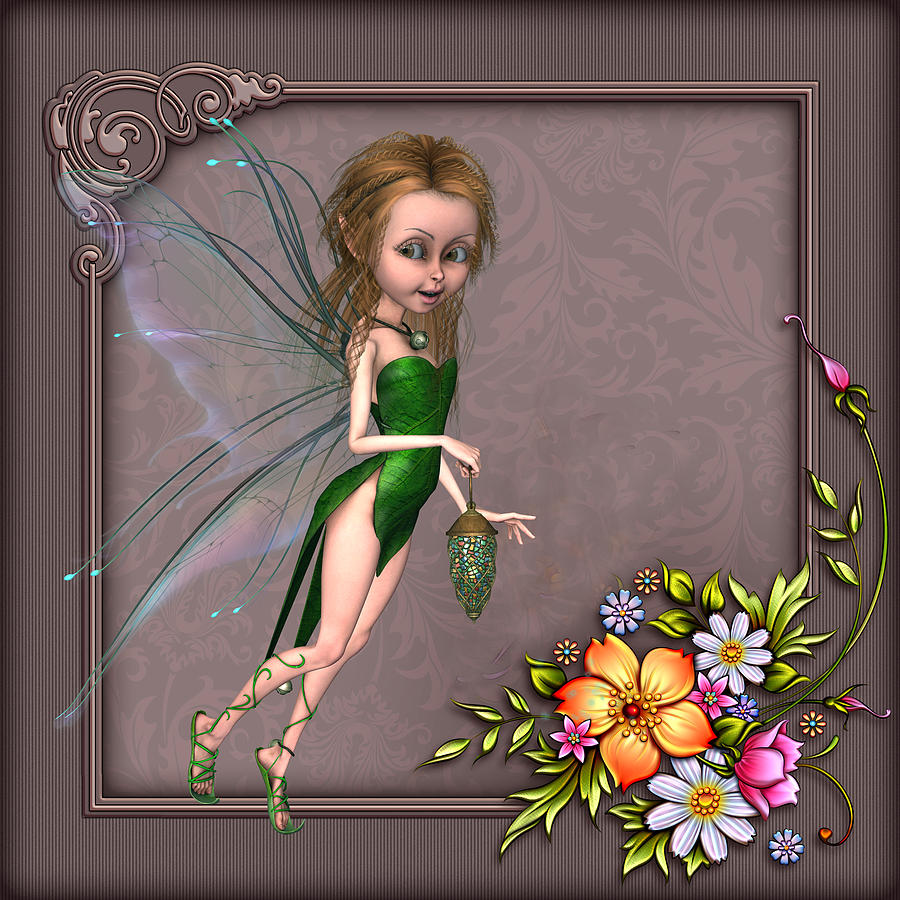 Forest Fairy Digital Art - Forest fairy in the garden #1 by John Junek
