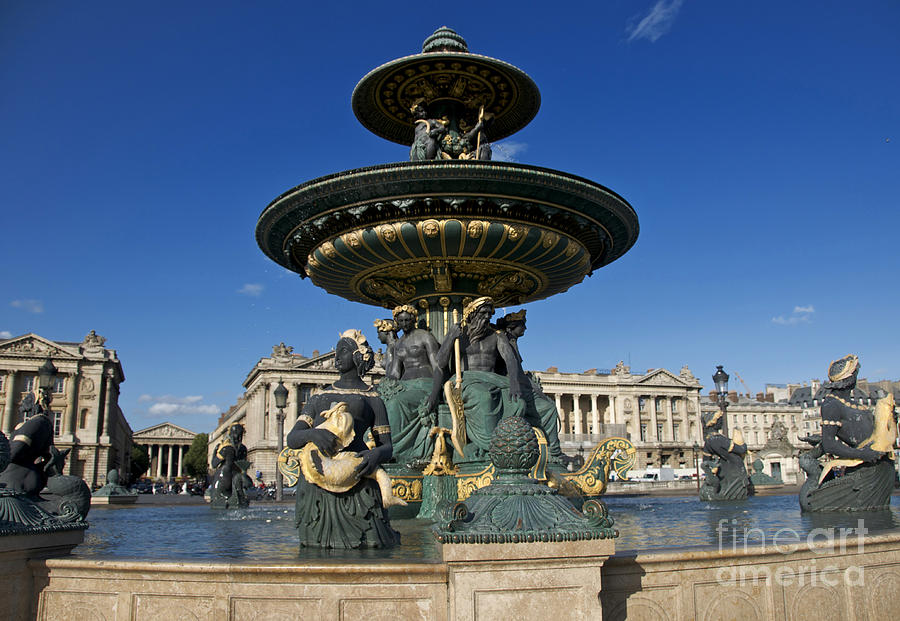 Paris Photograph - Fountain at Place de la Concorde. Paris. France #1 by Bernard Jaubert