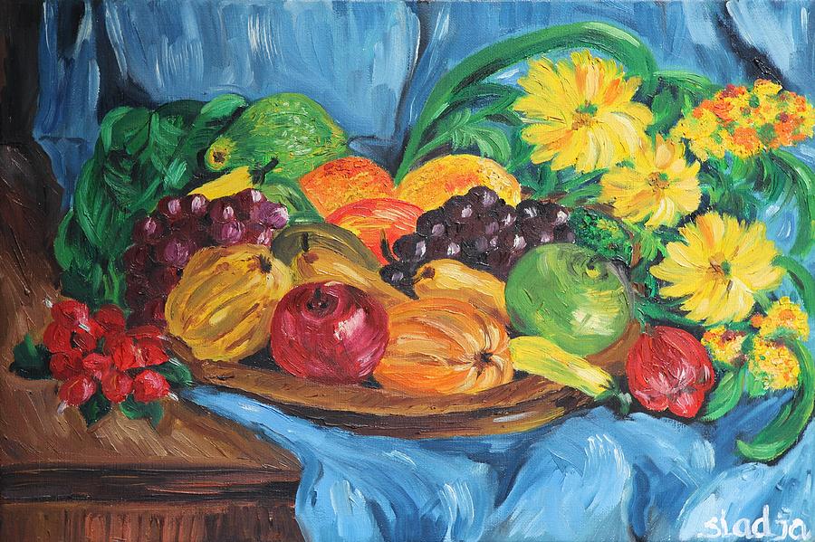 Fruit arrangement #1 Painting by Sladjana Lazarevic