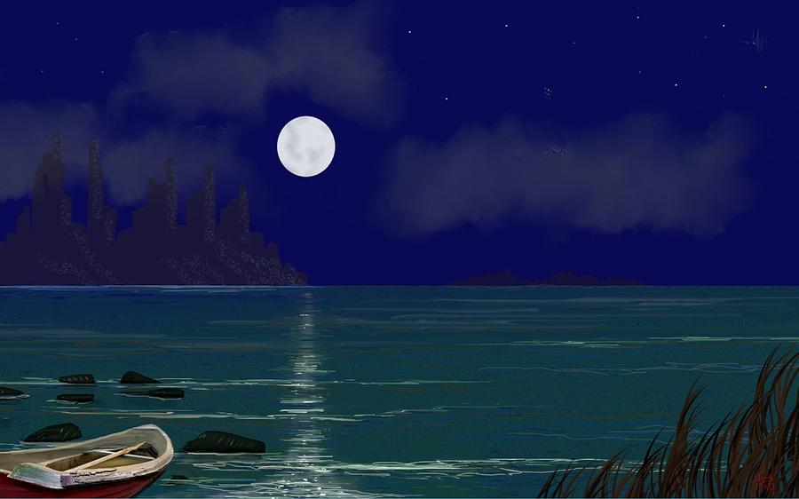 Full Moon #1 Digital Art by Tony Rodriguez