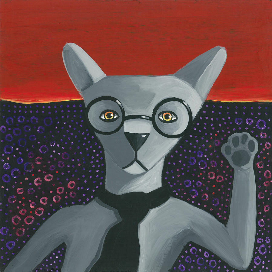 Animal Painting - Funky Grey #1 by Mike Lawrence
