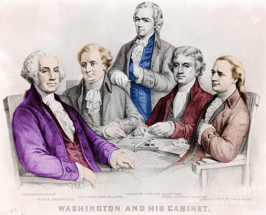 George Washington And Cabinet #1 Photograph by Photo Researchers