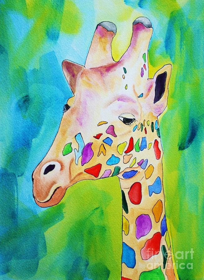 Giraffe Portrait #1 Painting by Melinda Etzold
