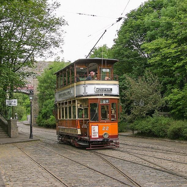 Trolley Photograph - Glasgow Tram No 22 At Crich Tramway #1 by Dave Lee