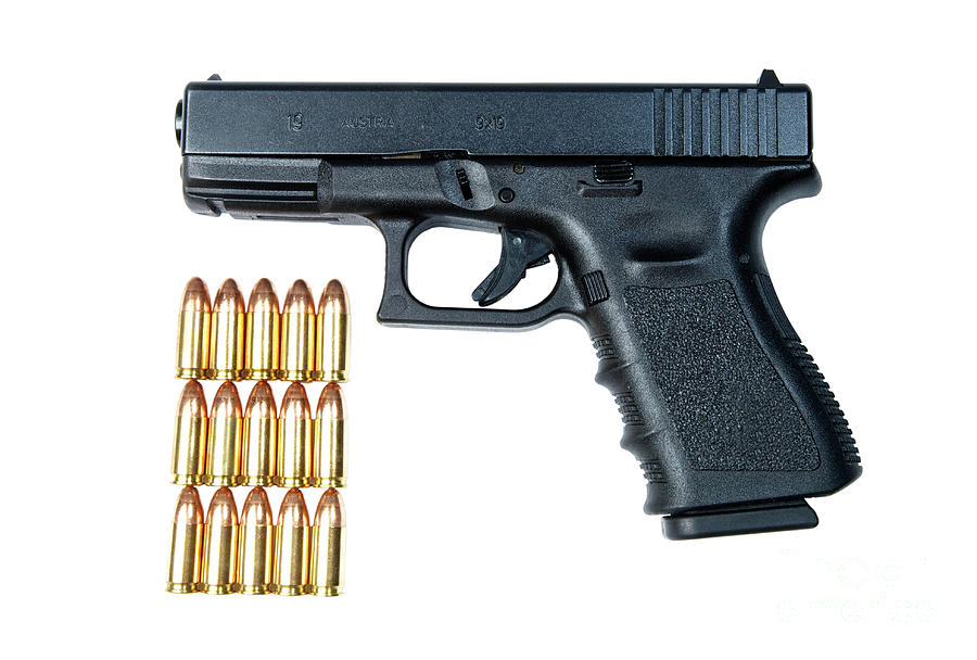Cutout Photograph - Glock Model 19 Handgun With 9mm #1 by Terry Moore