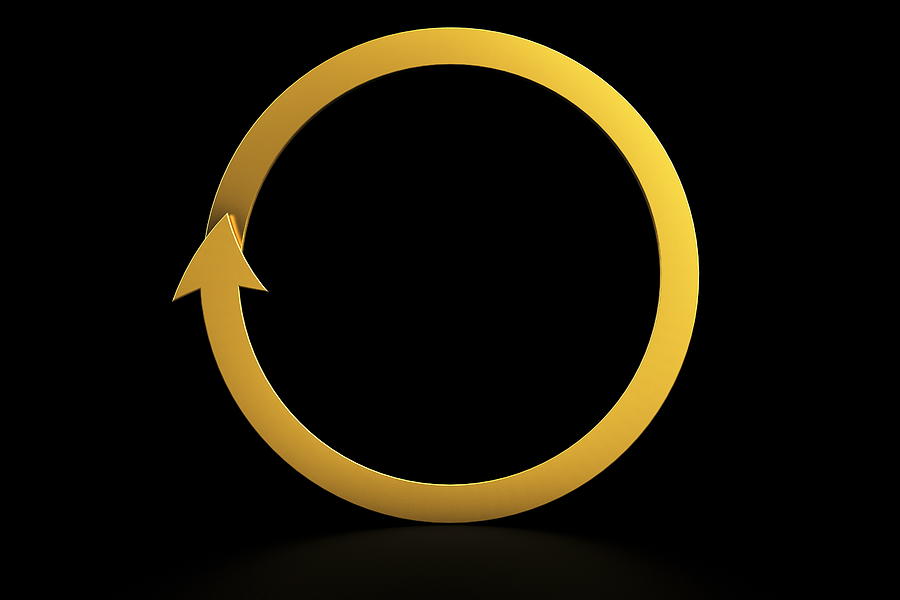 Golden Arrow Forming A Circle #1 Digital Art by Bjorn Holland