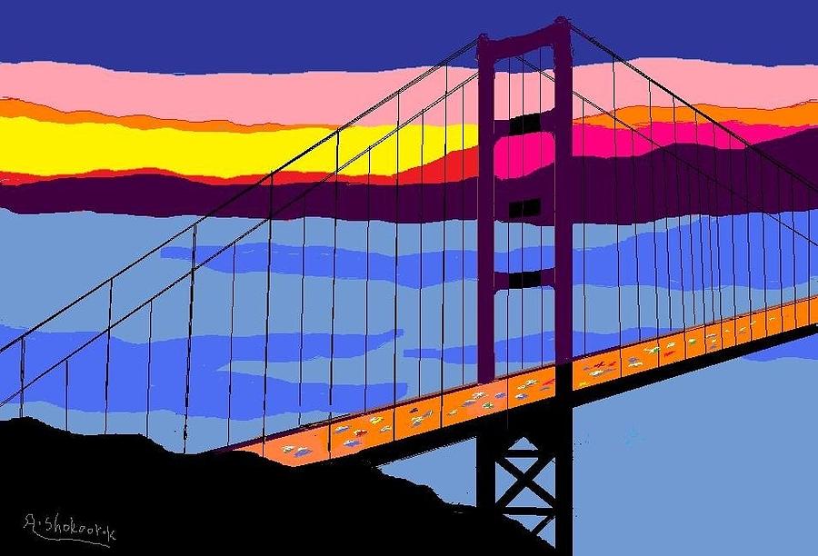 Golden Gate Bridge Digital Art By Shokoor Khusrawy - Fine Art America