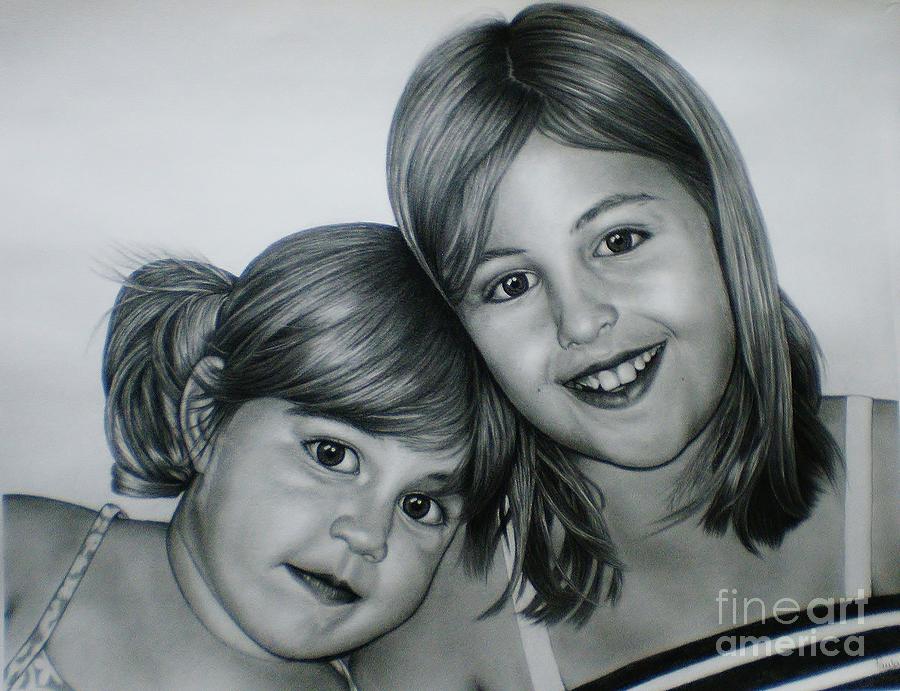 Black And White Drawing - Graphite portrait #1 by Paula Ludovino