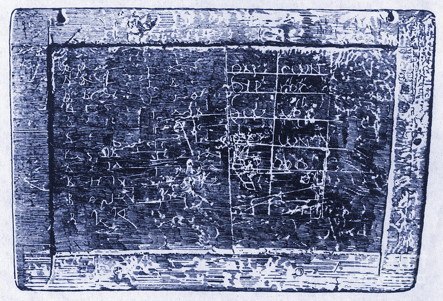 Greek Photograph - Greek Multiplication Table #1 by Science Source