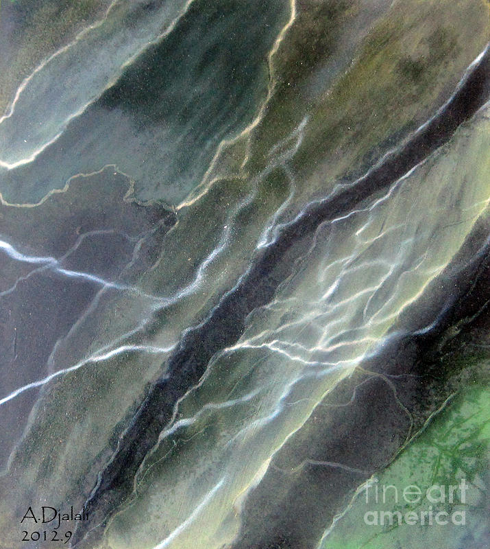 Green Marble Painting by Amir Djalali