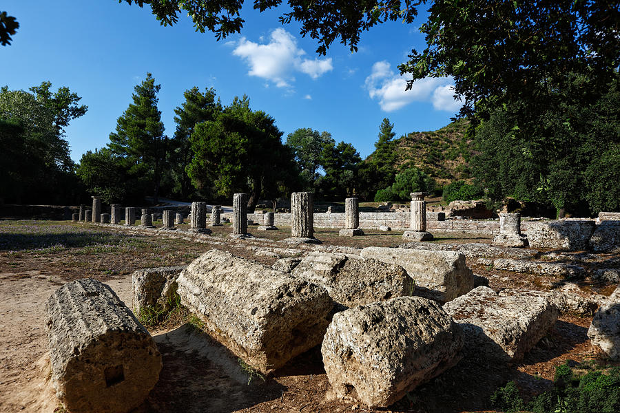 Greek Photograph - Gymnasion - Ancient Olympia #1 by Constantinos Iliopoulos