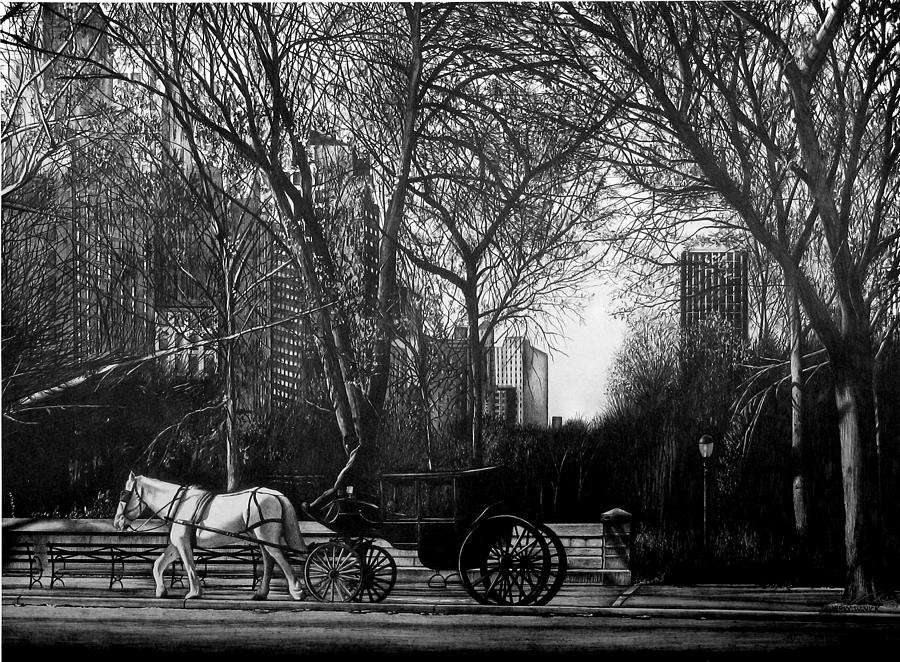 Hansom Cab Drawing by Jerry Winick