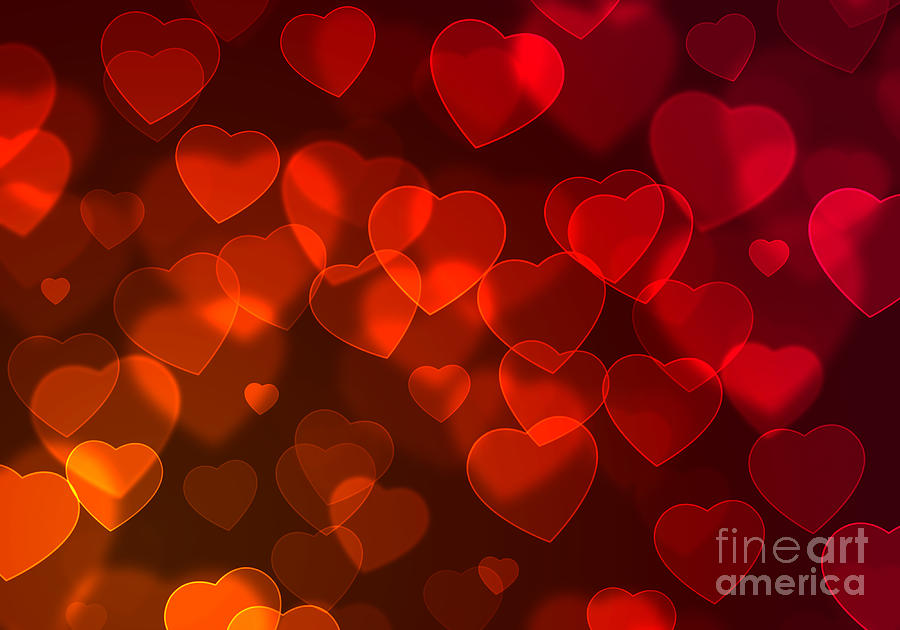 Abstract Photograph - Hearts Background #1 by Carlos Caetano