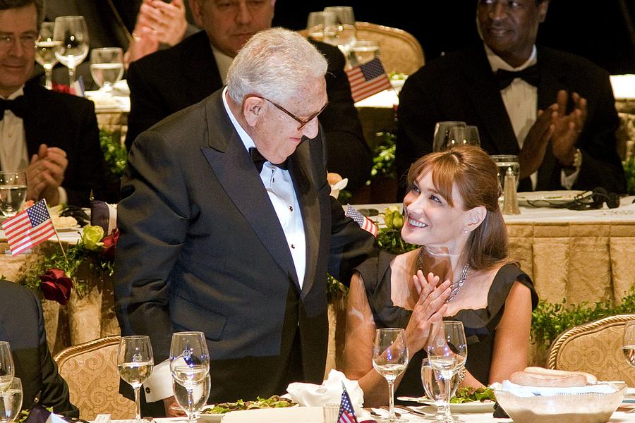 Awards Photograph - Henry Kissinger, Carla Bruni-sarkozy #1 by Everett