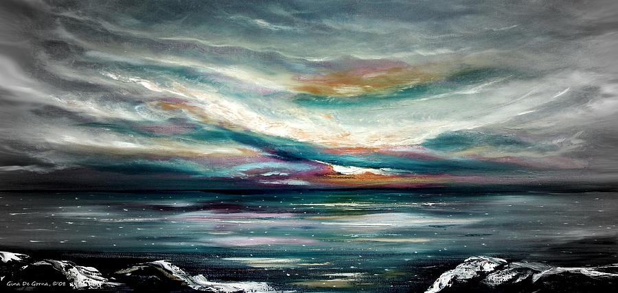 Here I Stand - Panoramic Sunset #1 Painting by Gina De Gorna