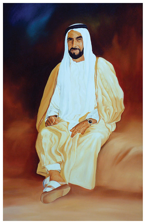 Hh Sheikh Zayed Bin Sultan Al Nahyan Painting by Jivan ...