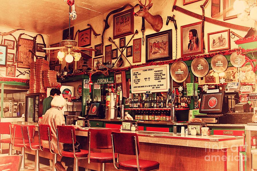 Vintage Photograph - Historic Niles District in California Near Fremont . Bronco Billys Pizza Palace . 7D10707 #1 by Wingsdomain Art and Photography