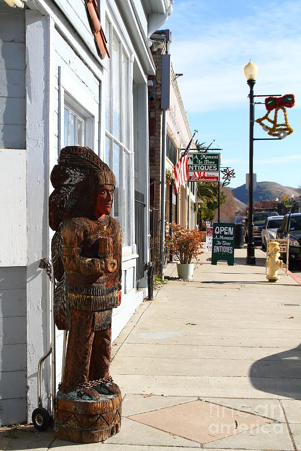 Historic Niles District in California Near Fremont . Indian Statue at The Devils Workshop and Mercan #1 Photograph by Wingsdomain Art and Photography