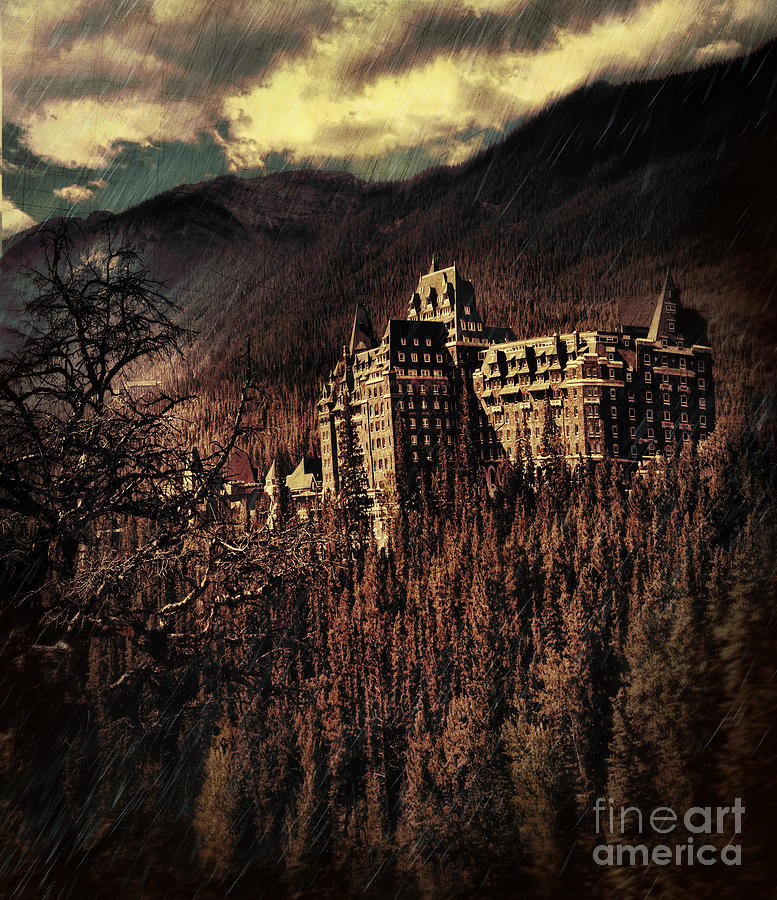 Historical Banff Springs Hotel in the Rockies #1 Photograph by Sandra Cunningham