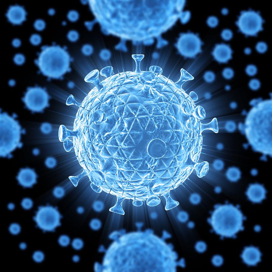  Hiv  Virus  Particles Artwork Photograph by Mehau Kulyk