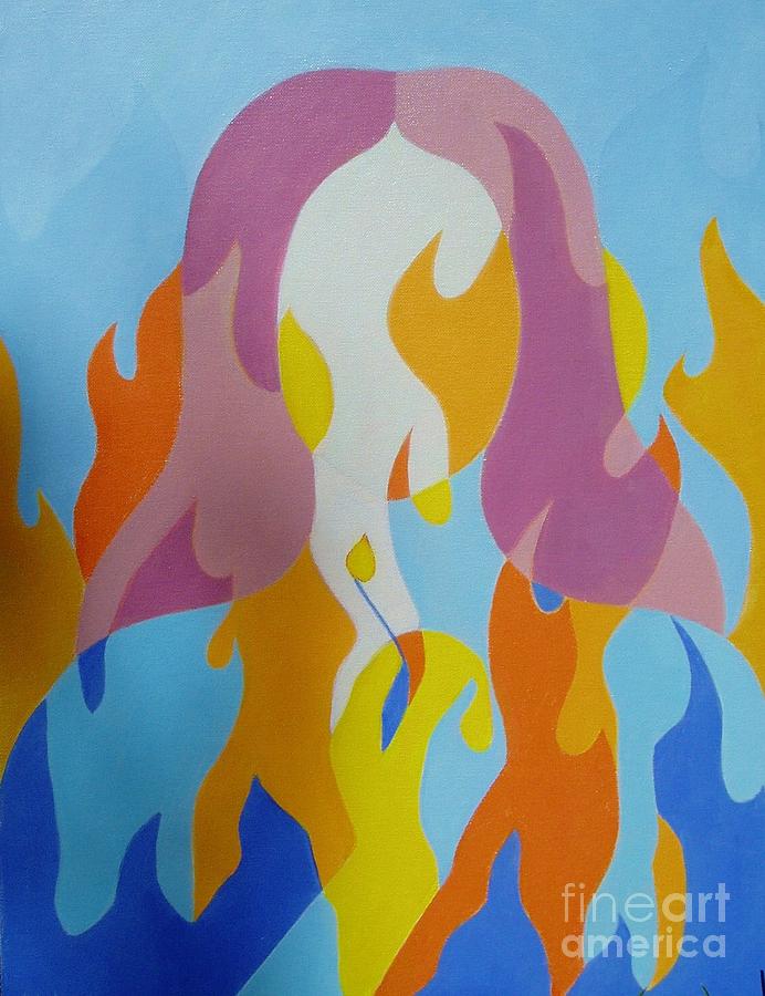 Fire Painting - Homa in Fire by Ziba Bastani Fire Painting - Homa in Fire by Ziba Bastani
