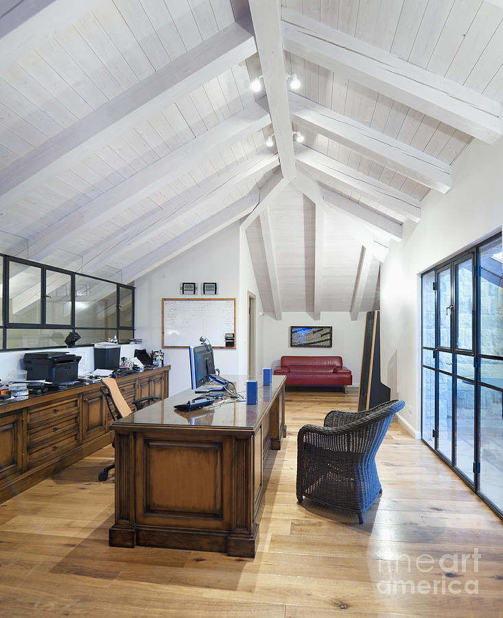Home Office In An Attic Photograph by Noam Armonn