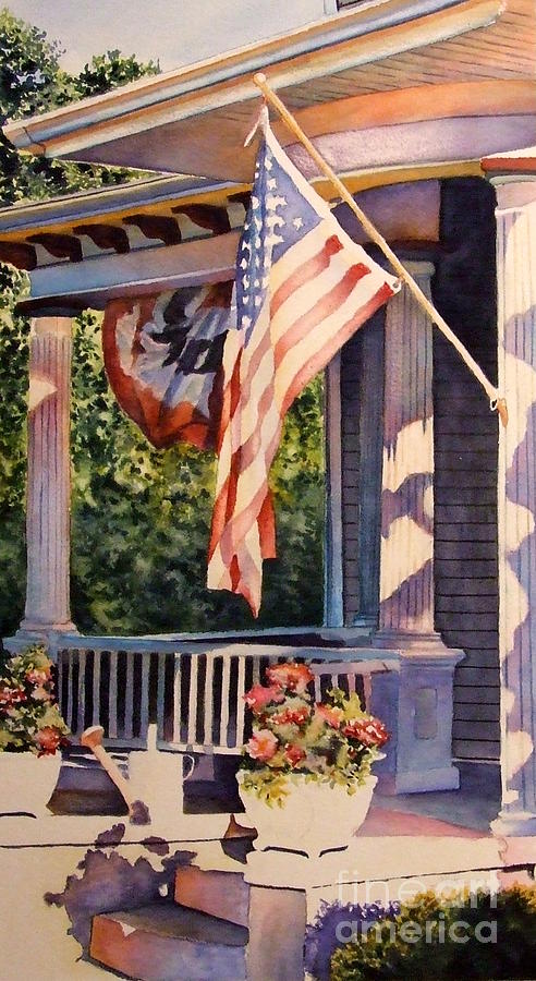 Historic Home Painting - Hot August Night #1 by Greg and Linda Halom