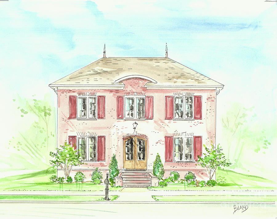 House Rendering Sample #3 Drawing by Lizi Beard-Ward