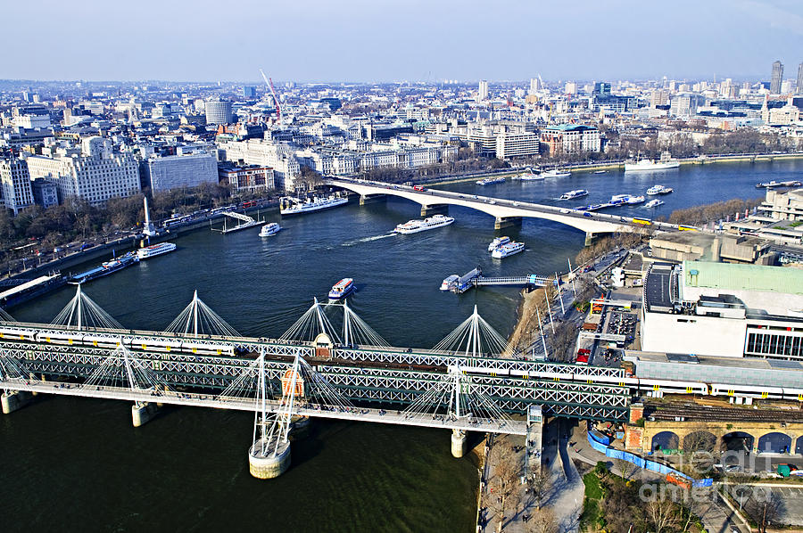 Hungerford Bridge seen from London Eye 1 Photograph by Elena Elisseeva