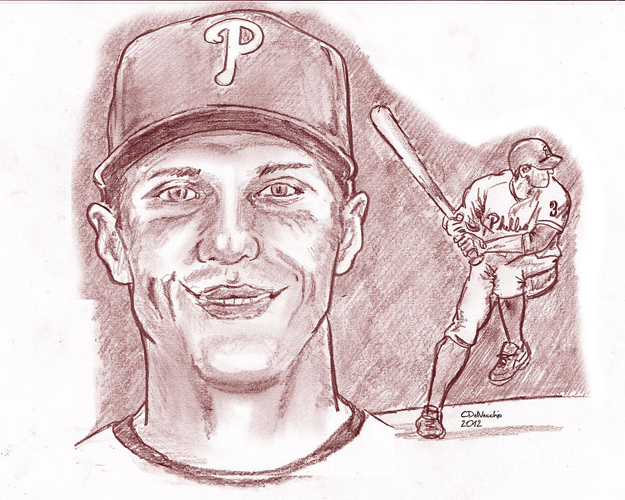 Hunter Pence #1 Drawing by Chris DelVecchio