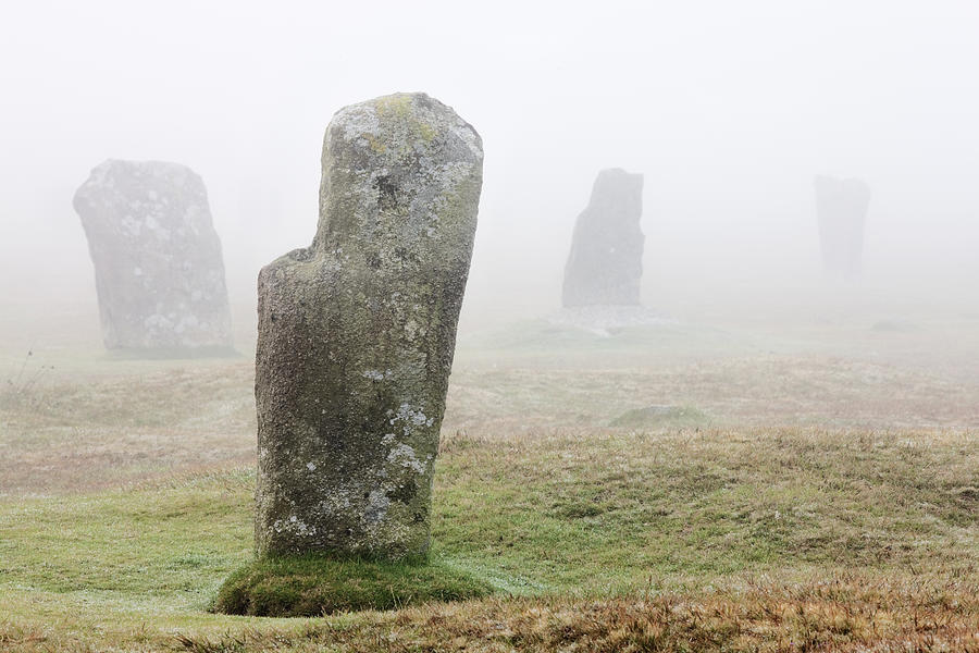 Hurlers Stone Circle In The Mist; Bodmin Moor #1 Photograph by Laurie Noble
