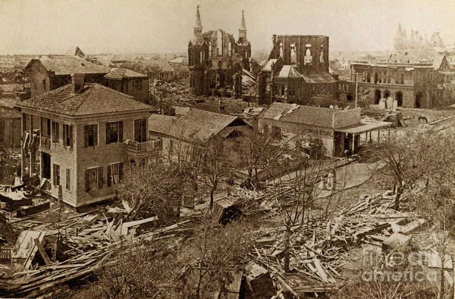 History Photograph - Hurricane Damage, Galveston, 1900 #1 by Science Source