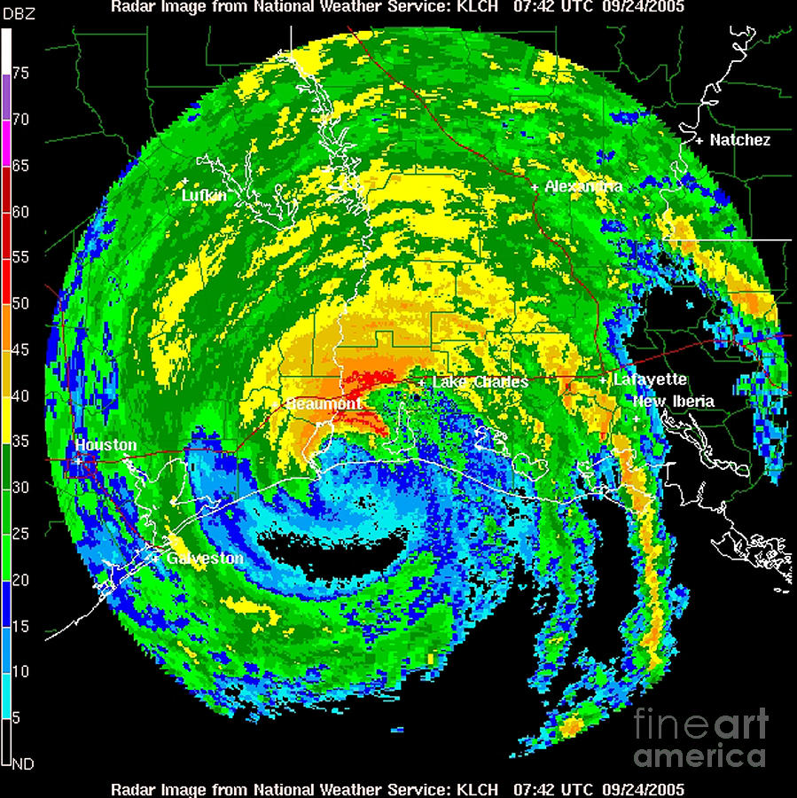 Hurricane Rita, Wfo Radar, 2005 Photograph by Science Source Fine Art