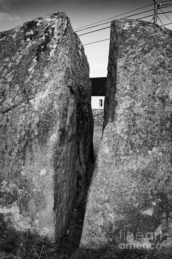 Landmark Photograph - Ice Age Boulder Known As The Split Rock In Kileenduff Easkey County Sligo Republic Of Ireland #1 by Joe Fox
