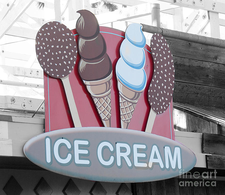Ice Cream Sign #1 Photograph by Jim And Emily Bush