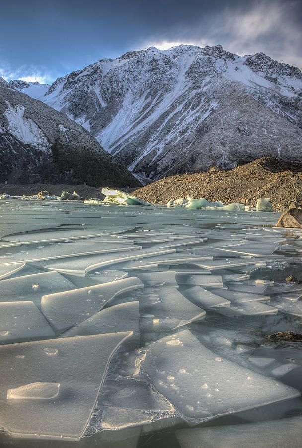 Ice Floes In Lake Tasman Glacier Photograph by Colin Monteath