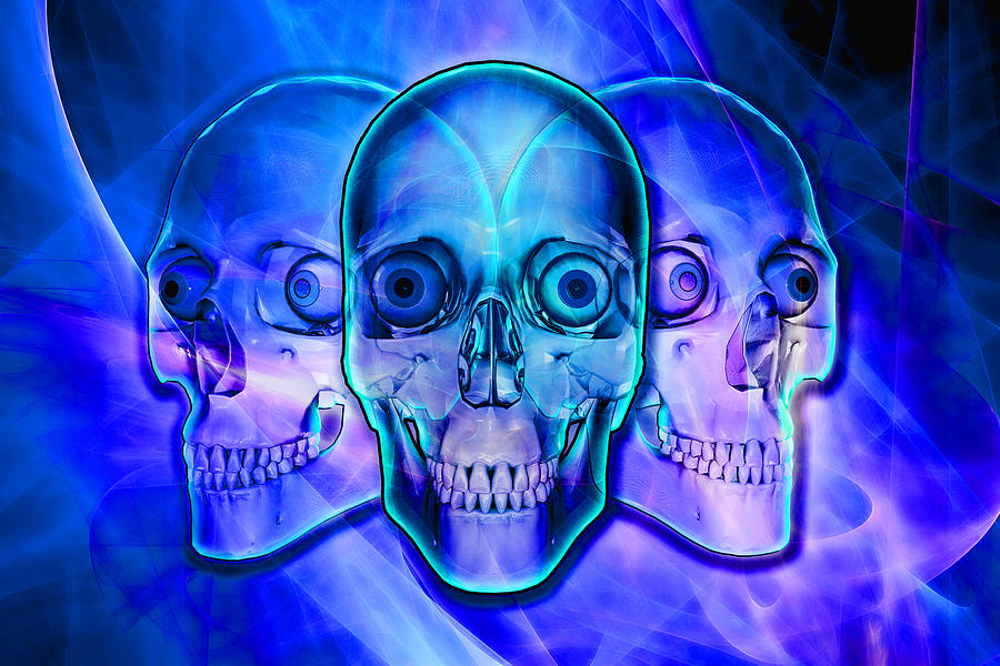 Illuminated Skulls #1 Digital Art by Michael Stowers