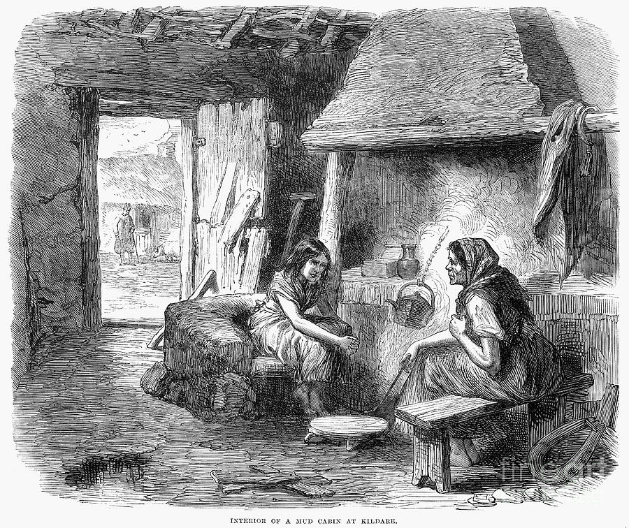 Irish Peasant Cabin, 1870 #1 Photograph by Granger