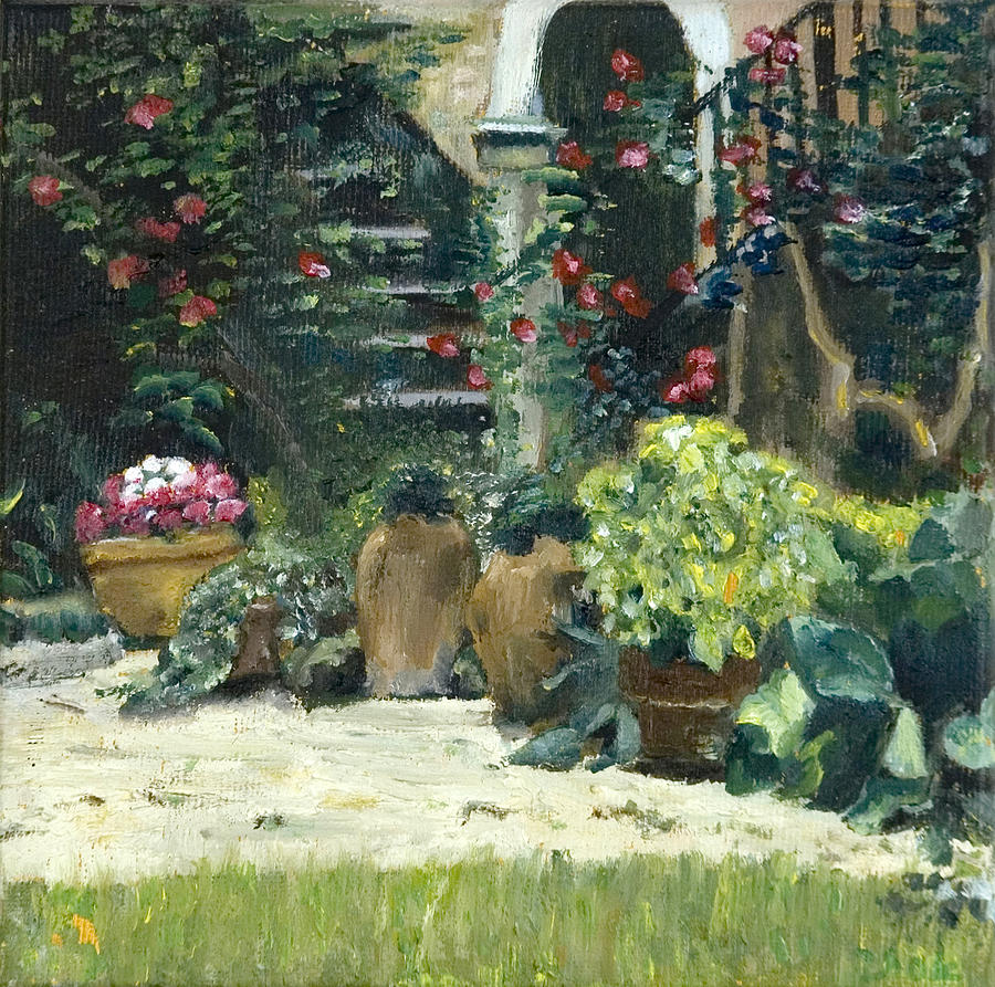 Italian garden Painting by Esther Pomerantz - Fine Art America