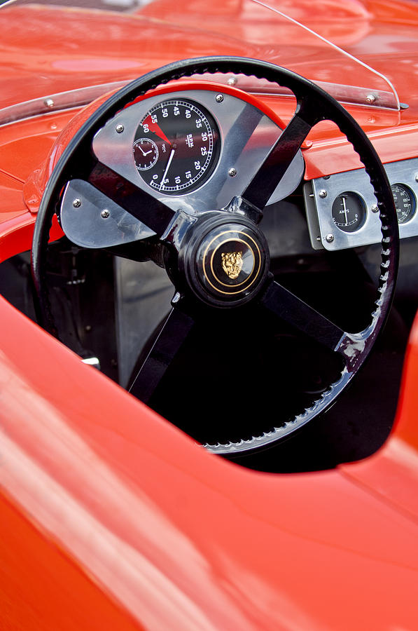 1957 Jaguar Cozzi Special Steering Wheel -0613c Photograph by Jill Reger