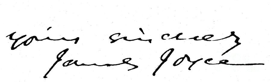 James Joyce Signature Drawing by James Joyce
