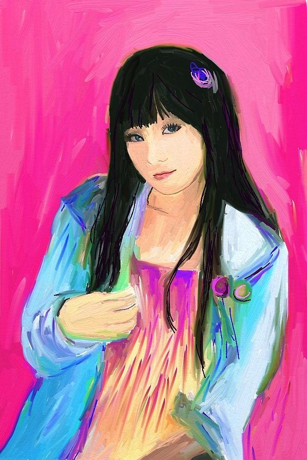 Japanese girl #1 Painting by Bogdan Floridana Oana
