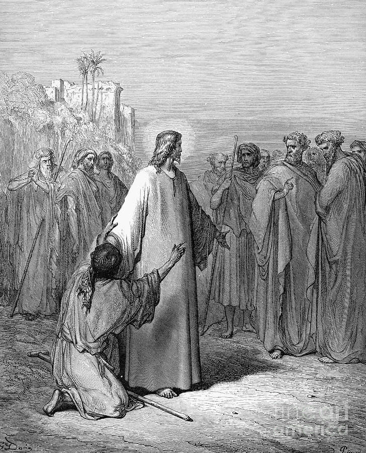 Jesus Healing Drawing by Gustave Dore | Fine Art America