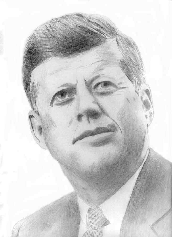 JFK Drawing by Pat Moore
