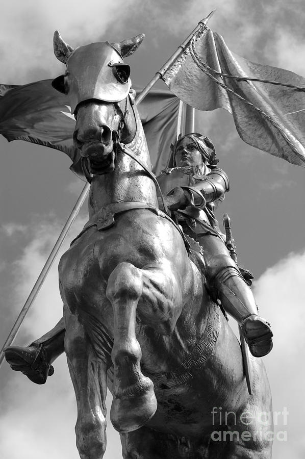 Joan of Arc Statue French Quarter New Orleans Black and White #1 Photograph by Shawn OBrien