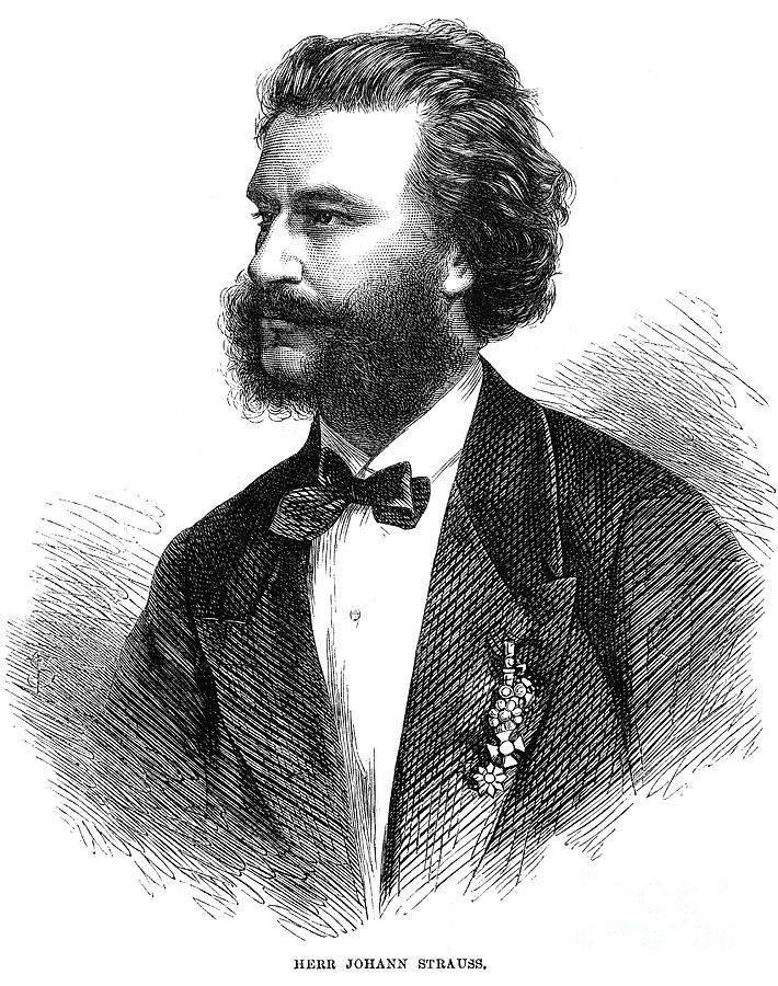 Johann Strauss Drawing by Granger