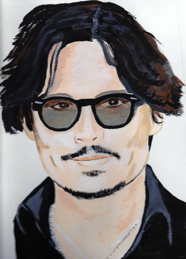 Johnny Depp 4 #1 Painting by Audrey Pollitt