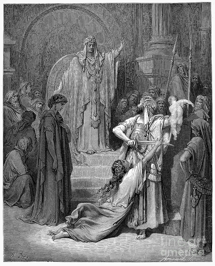 Judgement Of Solomon Drawing by Gustave Dore | Fine Art America