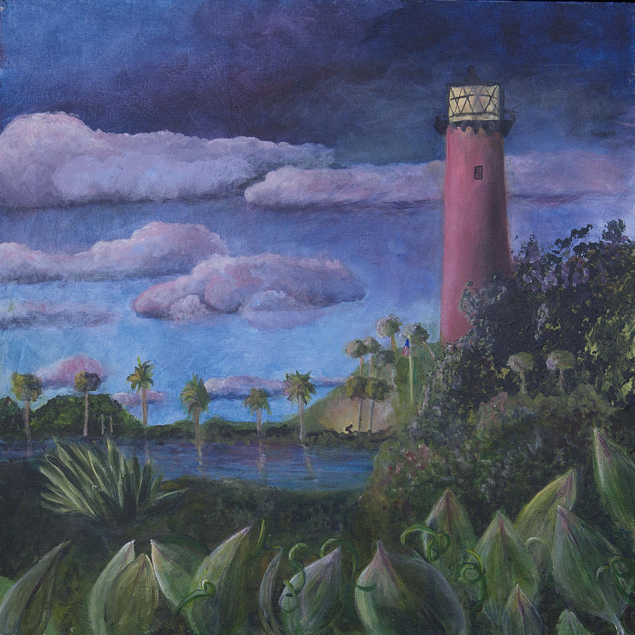 Jupiter Lighthouse #3 Painting by Donna Walsh